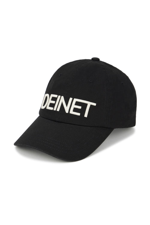 DEINET WASHED LOGO CAP IN BLACK