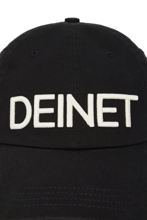 DEINET WASHED LOGO CAP IN BLACK