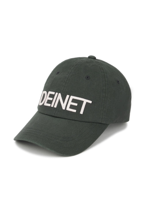 DEINET WASHED LOGO CAP IN CHARCOAL