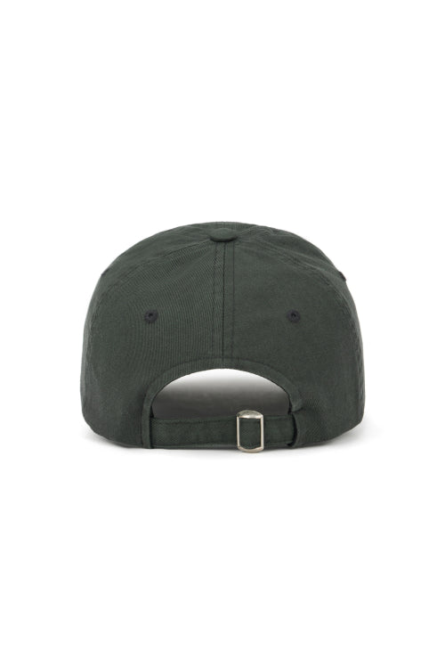 DEINET WASHED LOGO CAP IN CHARCOAL
