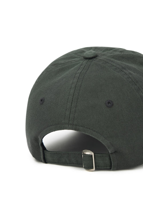 DEINET WASHED LOGO CAP IN CHARCOAL