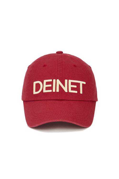 DEINET WASHED LOGO CAP IN BURGUNDY