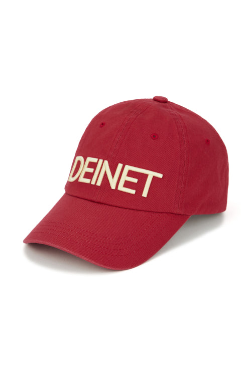 DEINET WASHED LOGO CAP IN BURGUNDY