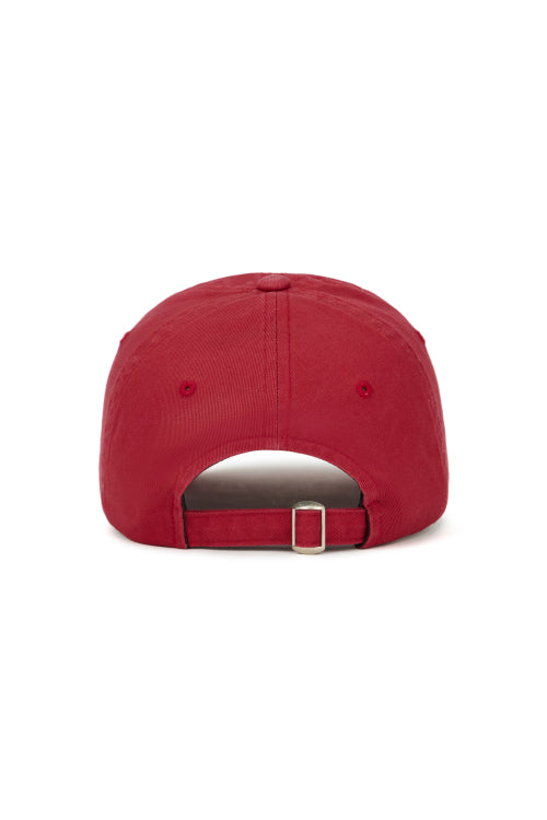 DEINET WASHED LOGO CAP IN BURGUNDY
