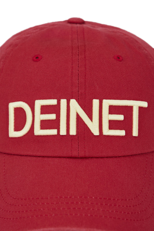DEINET WASHED LOGO CAP IN BURGUNDY