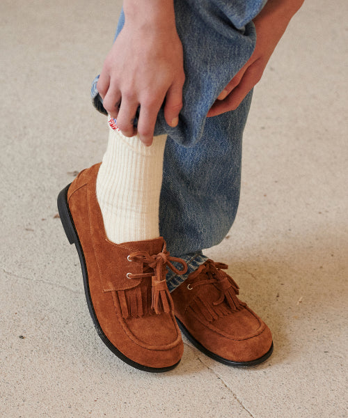Cow Leather Kiltie Loafer (Camel Brown)
