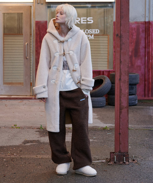 Teddy Shearling Duffle Coat (L/Beige)
