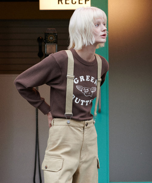 Suspender Cargo Pants (Beige)