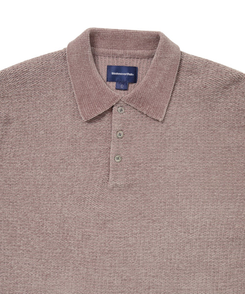 Velvet Knit Polo Dusty Pink