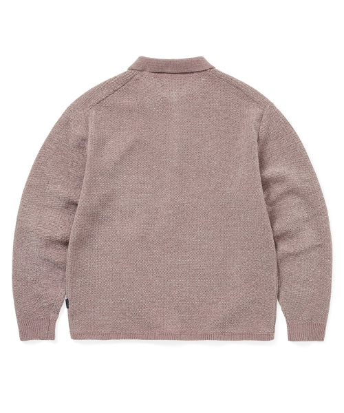 Velvet Knit Polo Dusty Pink