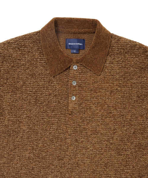 Velvet Knit Polo Brown