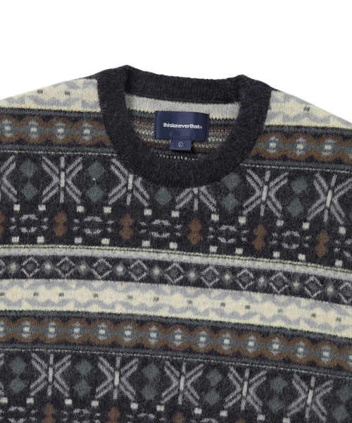 Fair Isle Knit Sweater Navy