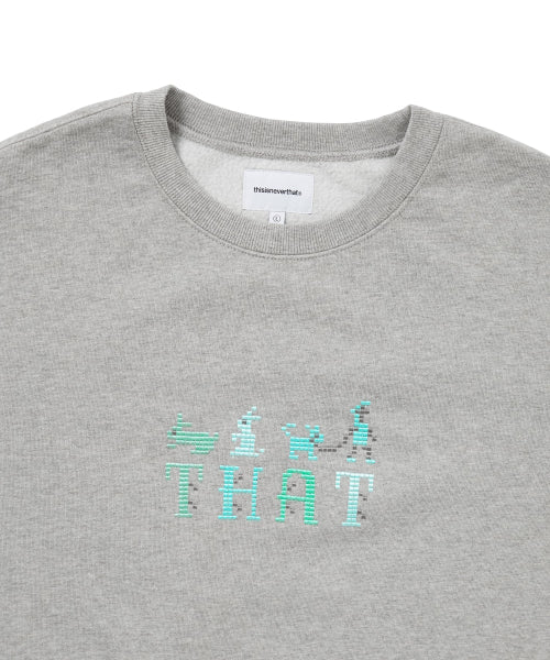 THAT Embroidered Crewneck Dark Heather Grey