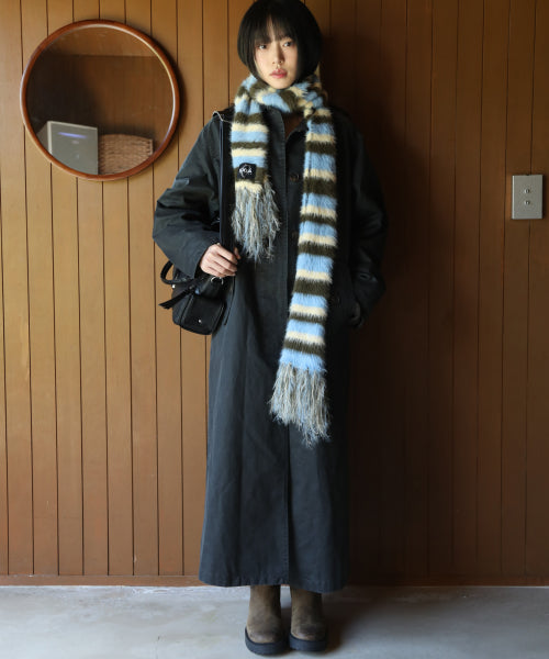 Striped Hairy Bold Muffler (Sky Blue)