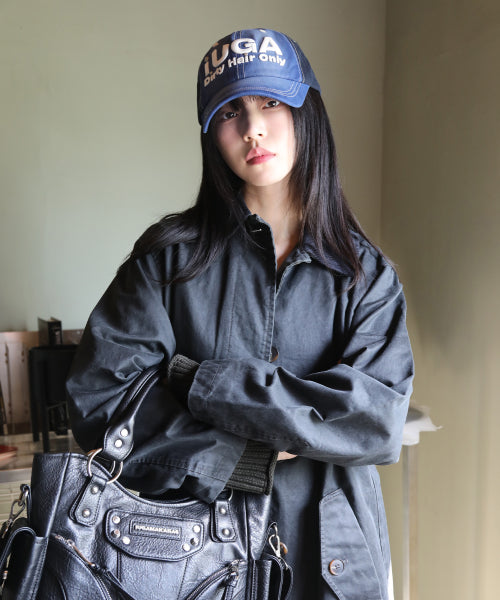 Washed Embroidery Ball Cap (Blue)