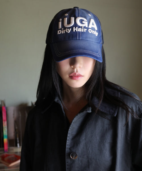 Washed Embroidery Ball Cap (Blue)