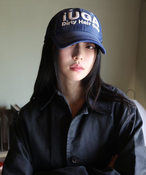 Washed Embroidery Ball Cap (Blue)