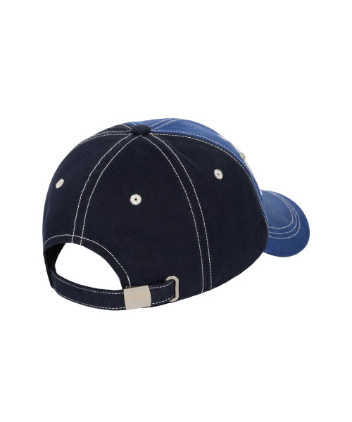 Washed Embroidery Ball Cap (Blue)