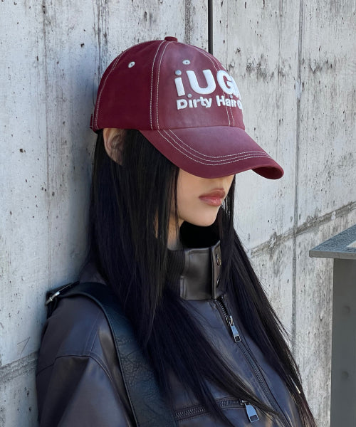 Washed Embroidery Ball Cap (Pink)