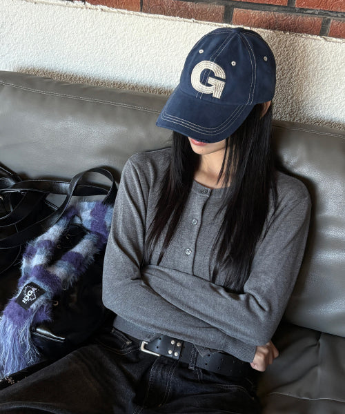 G Needlework Ball Cap (Navy)