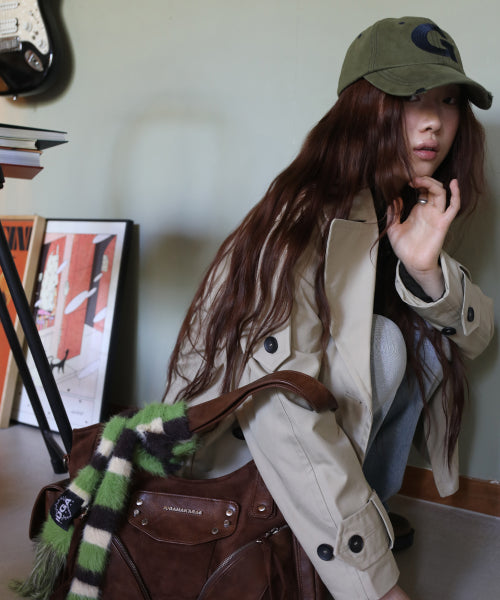 G Needlework Ball Cap (Khaki)