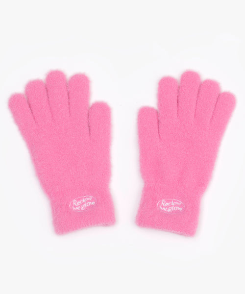 RC FLUFFY LOGO GLOVE HOT PINK