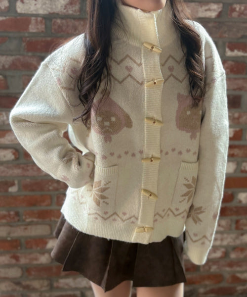 Tsuki Jacquard Cardigan [IVORY]