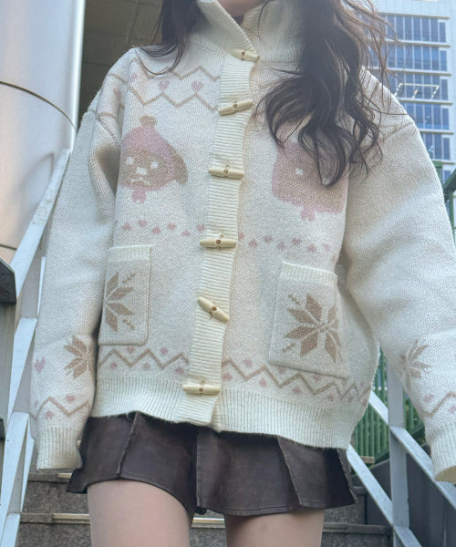 Tsuki Jacquard Cardigan [IVORY]