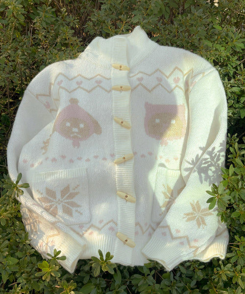 Tsuki Jacquard Cardigan [IVORY]