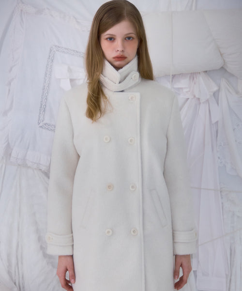 Two-button Wool Half Coat [Ivory]