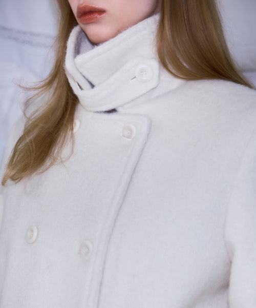 Two-button Wool Half Coat [Ivory]