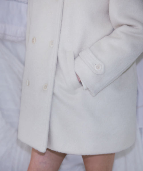 Two-button Wool Half Coat [Ivory]