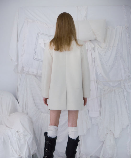 Two-button Wool Half Coat [Ivory]