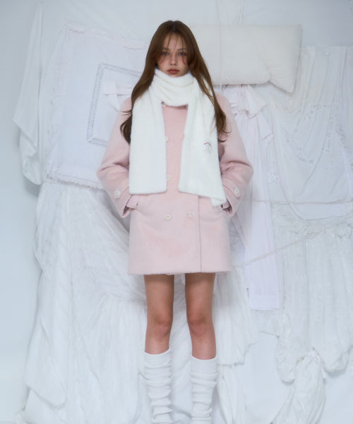 Two-button Wool Half Coat [Pink]