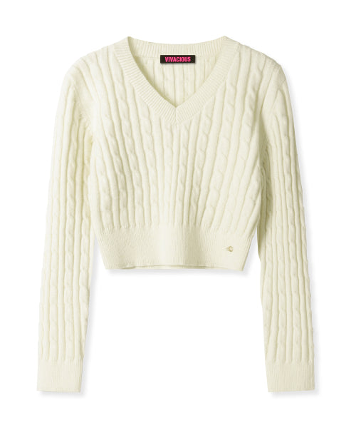 V-neck Cable Knit_7Colors