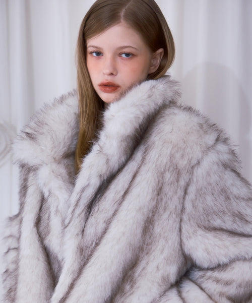 Crop Mix Fur Jacket [Beige]