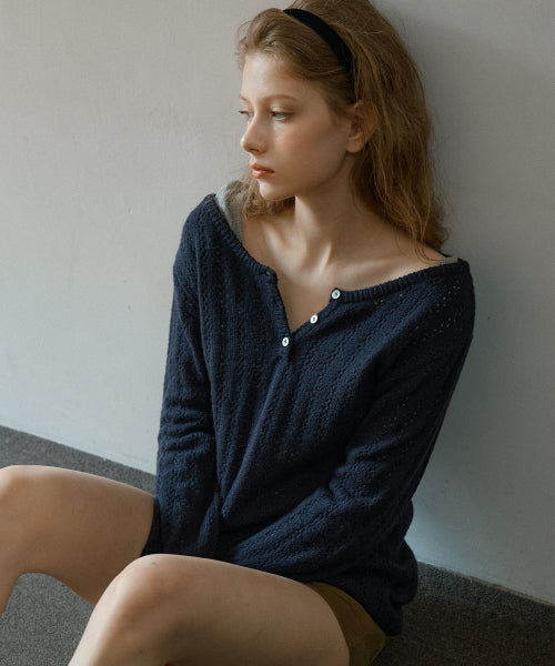 Blake wool knit dress (Navy)
