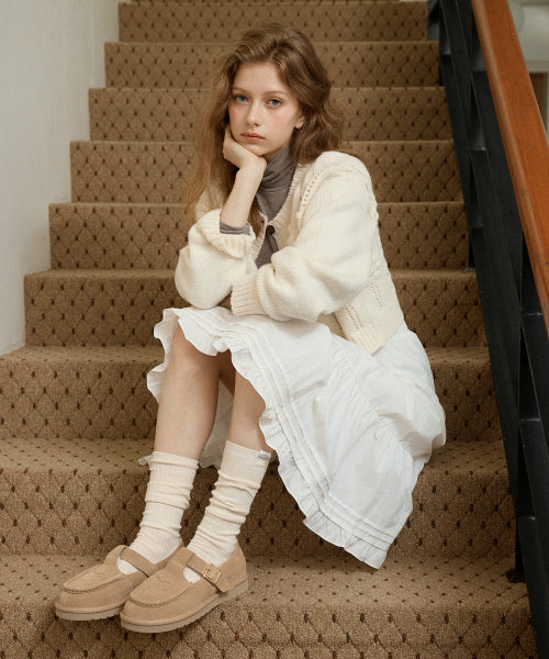 Siena flower wool cardigan (ivory)