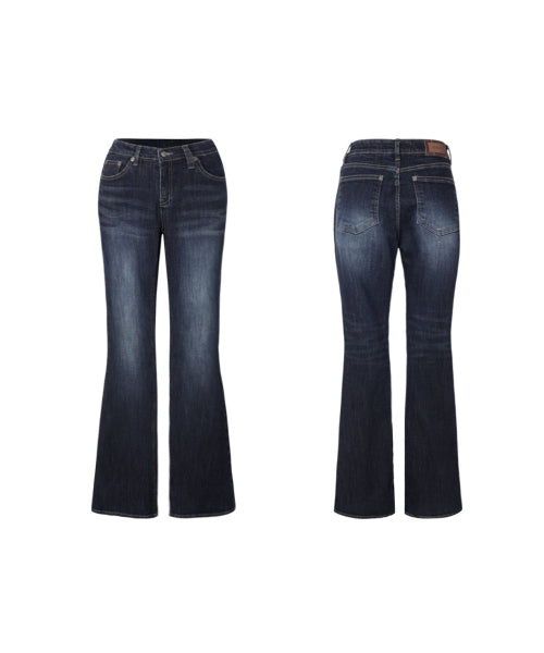 Vintage raw jean in Mid-blue