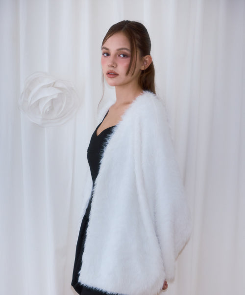 Fur Overfit Cardigan [Ivory]