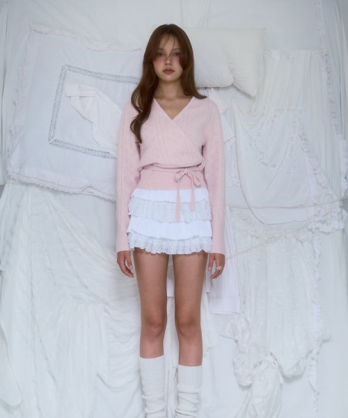 Muse Wrap Rib Knit [Pink]