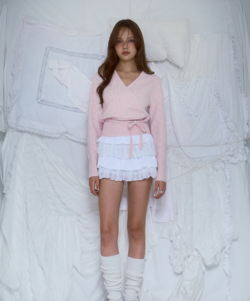 Muse Wrap Rib Knit [Pink]