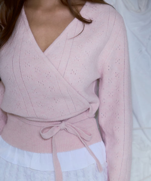 Muse Wrap Rib Knit [Pink]