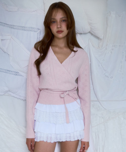 Muse Wrap Rib Knit [Pink]