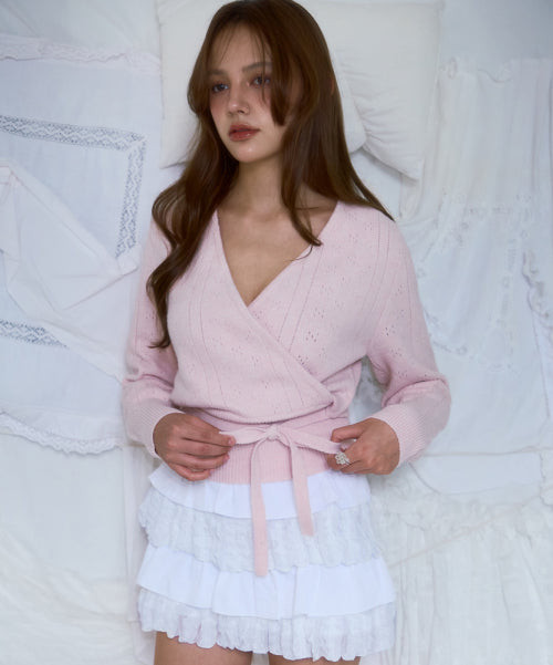 Muse Wrap Rib Knit [Pink]