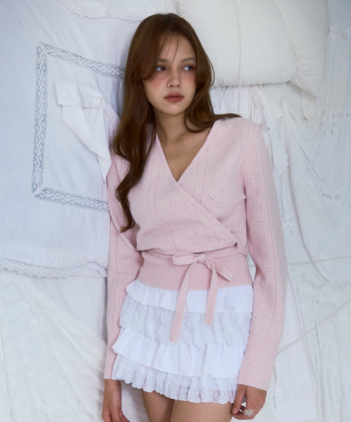 Muse Wrap Rib Knit [Pink]