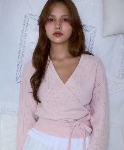 Muse Wrap Rib Knit [Pink]