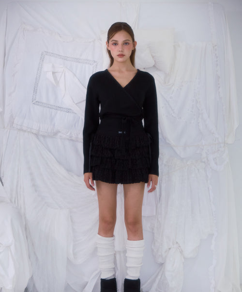 Muse Wrap Rib Knit [Black]