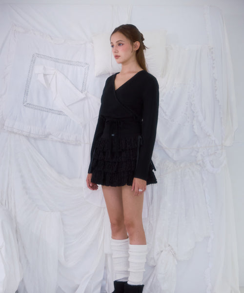 Muse Wrap Rib Knit [Black]