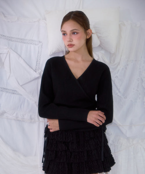 Muse Wrap Rib Knit [Black]